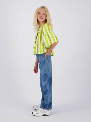 Bluse in Weiß/ Gelb