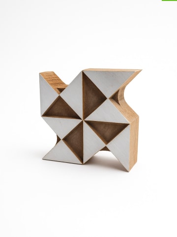 2er-Set: Blockdruck-Stempeln in Natur/ Weiß - (L)6 x (B)6 cm