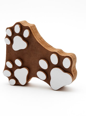 Blockdruck-Stempel ''Paws'' in Natur/ Weiß - (L)6 x (B)6,5 cm