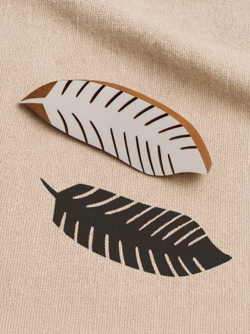 Blockdruck-Stempel ''Leaf'' in Natur/ Weiß - (L)5 x (B)15 cm