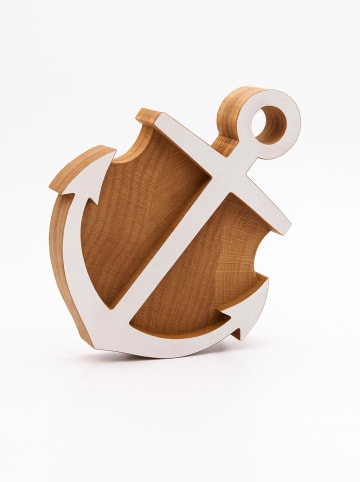 Blockdruck-Stempel ''Anchor'' in Natur/ Weiß - (L)9 x (B)12 cm