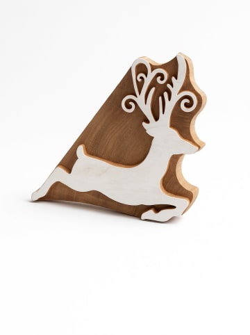 Stempel "Deer" w kolorze jasnobrązowo-białym - 15 x 12,5 cm