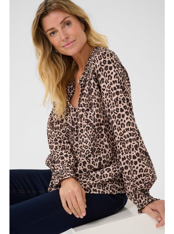 Bluse in Camel/ Schwarz