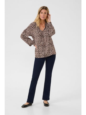 Bluse in Camel/ Schwarz