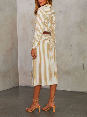Kleid in Beige/ Weiß