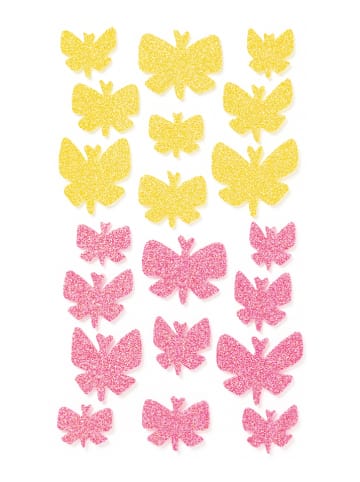 Naklejki z pianki gumowej "Butterflies" w różnych kolorach z brokatem - 5+