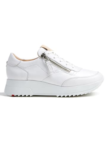 Leder-Sneakers in Weiß