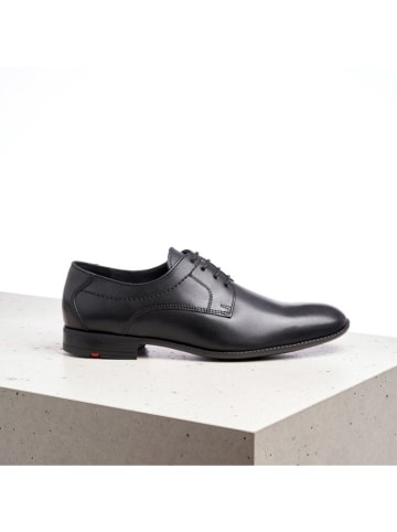 Leder-Schnürschuhe "Garvin" in Schwarz