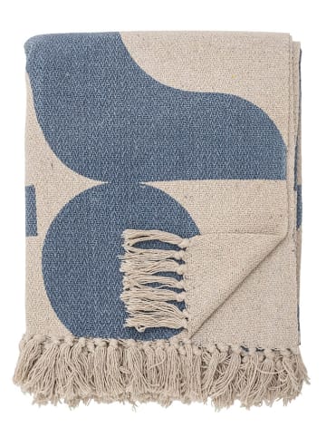 Plaid "Agno" in Blau/ Beige - (L)160 x (B)130 cm