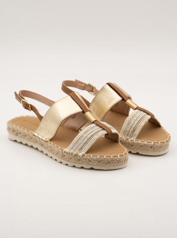 Espadryle w kolorze złoto-beżowym