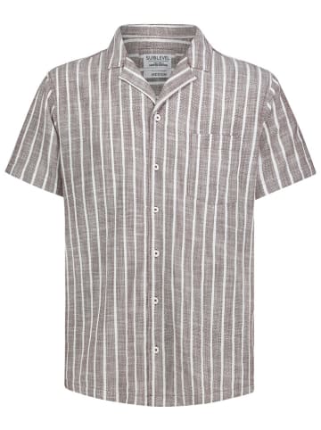 Blouse - regular fit - wit/bruin