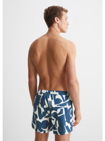 Badeshorts in Dunkelblau/ Weiß