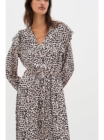 Kleid in Beige/ Schwarz