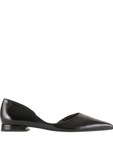 Leder-Ballerinas in Schwarz