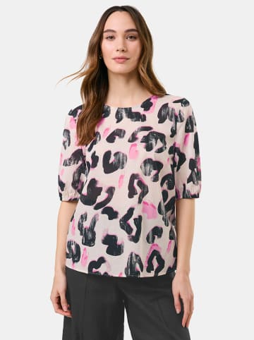 Blouse beige/zwart/lichtroze
