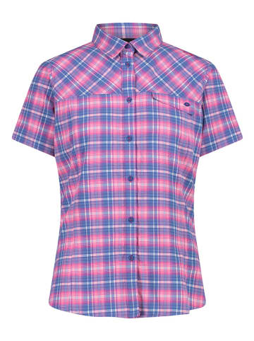 Functionele blouse blauw/lichtroze