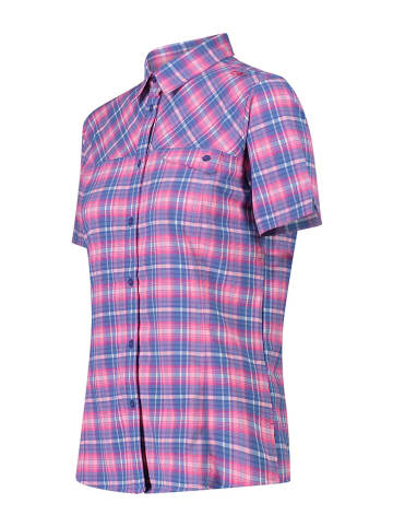 Functionele blouse blauw/lichtroze