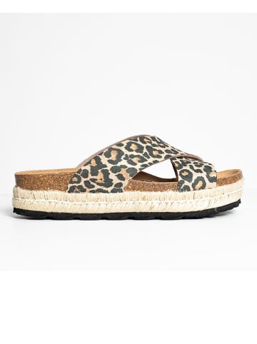 Slippers "Beta" beige/lichtbruin/zwart