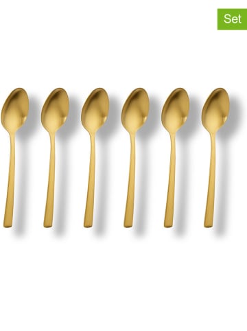 6er-Set: Kaffeelöffel "Avelino" in Gold - (L)14 cm