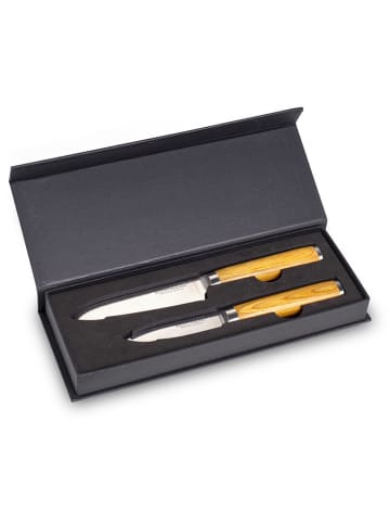 2tlg. Küchenmesser-Set in Hellbraun