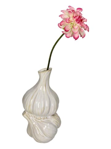 Wazon "Garlic" w kolorze białym - 8,6 x 16,8 x 8,3 cm