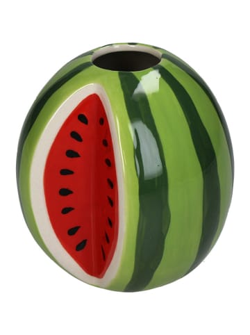 Wazon "Watermelon" w kolorze zielono-czerwonym - 11,4 x 10,7 x 12,1 cm