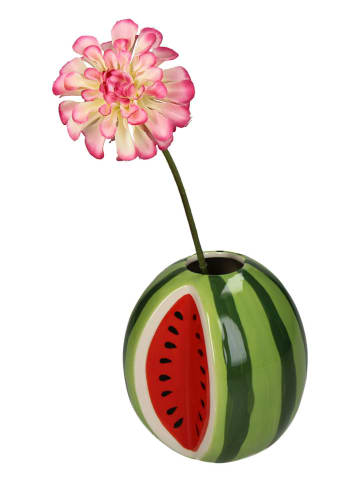 Wazon "Watermelon" w kolorze zielono-czerwonym - 11,4 x 10,7 x 12,1 cm