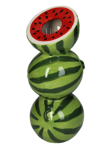 Wazon "Watermelon" w kolorze zielono-czerwonym - 9,7 x 21,7 x 9,5 cm