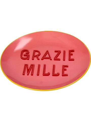 Frühstücksteller ''Grazie Mille'' in Pink/ Rot - Ø 20,5 cm