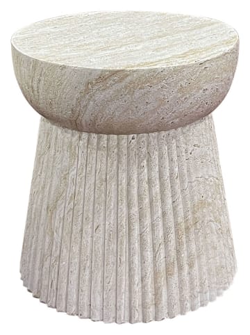 Stolik "Bonn" w kolorze kremowym - wys. 43 x Ø 37 cm