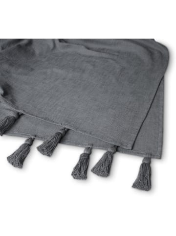 Plaid "Funny Frays" in Anthrazit - (L)170 x (B)130 cm