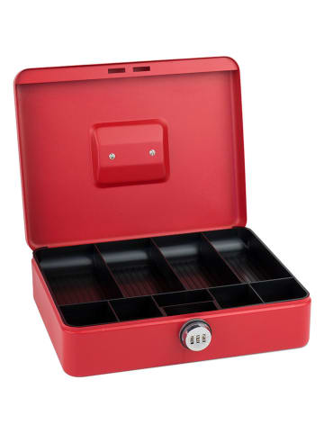 Geldkassette in Rot - (B)30 x (H)9 x (T)24 cm