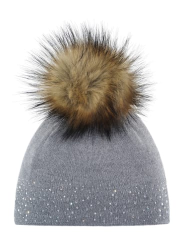 Mütze "Nalin Lux Crystal" in Grau/ Hellbraun
