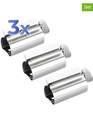 3er-Set: Tubenpressen in Silber - (H)8,3 cm