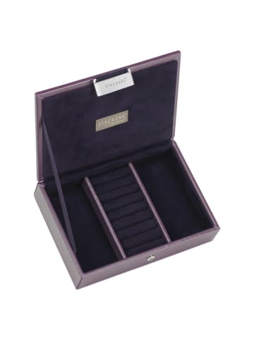 Sieradenkistje paars - (B)18 x (H)12,5 x (D)4,5 cm