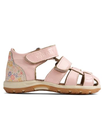 Leren enkelsandalen lichtroze