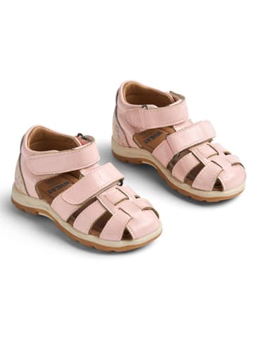 Leren enkelsandalen lichtroze