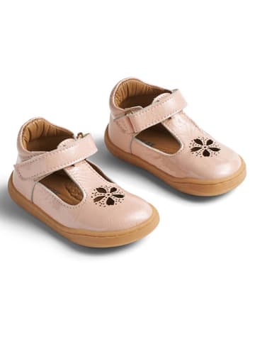 Leren ballerina's beige