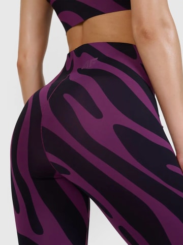 Legginsy funkcyjne w kolorze fioletowo-czarnym