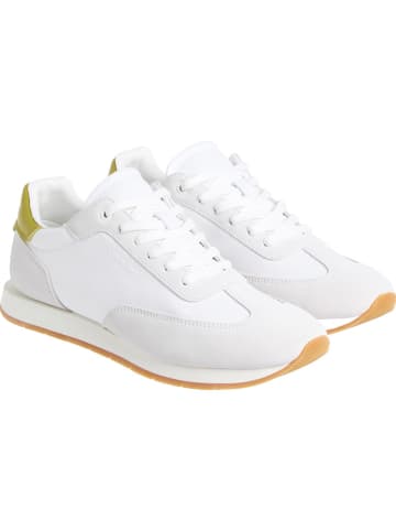 Leder-Sneakers in Weiß