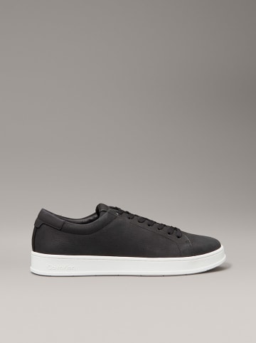 Leder-Sneakers in Schwarz