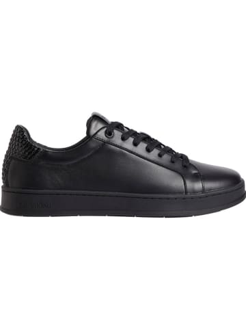 Leder-Sneakers in Schwarz