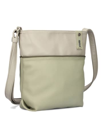 Umhängetasche in Beige/ Grün - (B)29 x (H)27 x (T)8 cm