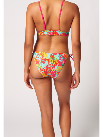Figi bikini w kolorze turkusowo-czerwonym