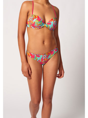 Figi bikini w kolorze turkusowo-czerwonym