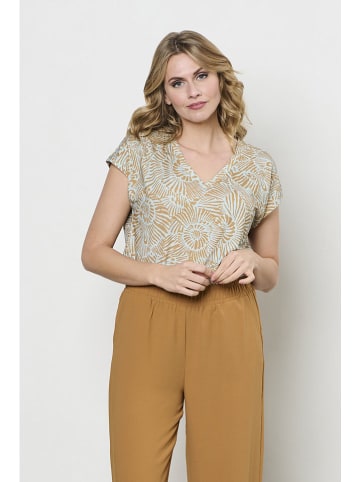 Blouse "Lucia" beige/lichtblauw