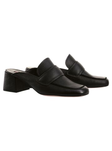 Leder-Clogs in Schwarz
