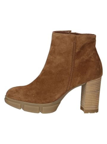 Leder-Stiefeletten  in Hellbraun