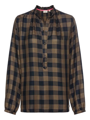 Bluse in Khaki/ Schwarz