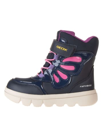 Boots "Willaboom" donkerblauw/lichtroze